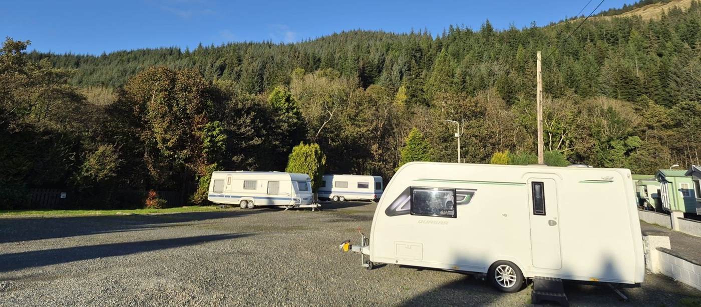 Touring caravans on their pitches