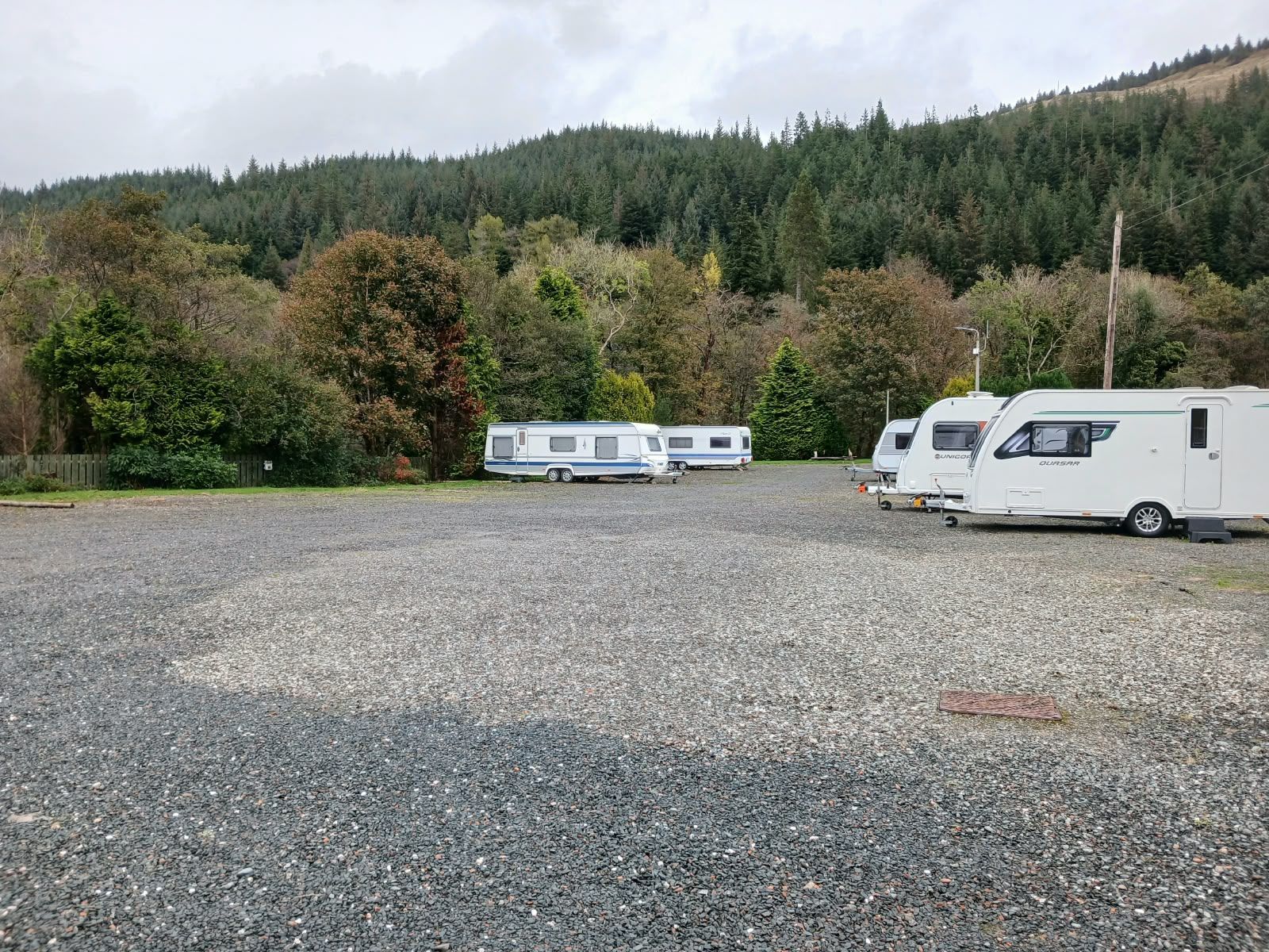 Touring caravans at Cot House